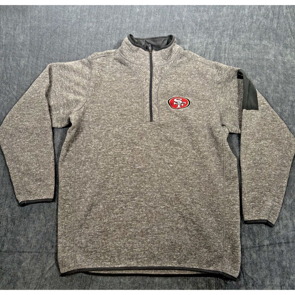 San Francisco 49ers Antigua Quarter Zip Jacket Mens XL NFL Pullover